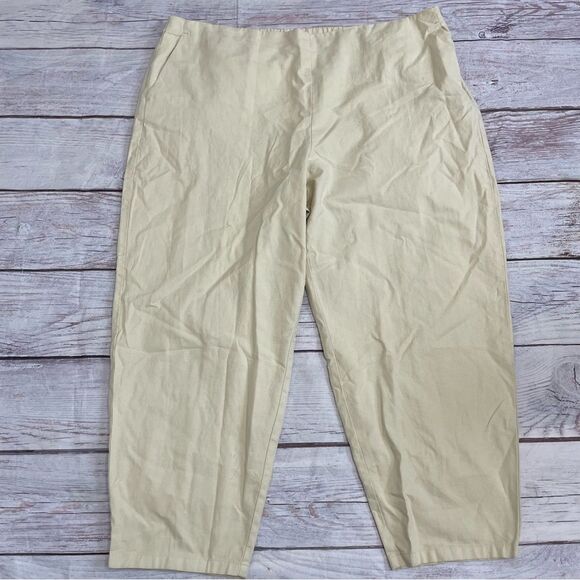 Eileen Fisher Organic Cotton Hemp Lantern Pant Butter NEW With Tags Size 3X - Picture 1 of 11